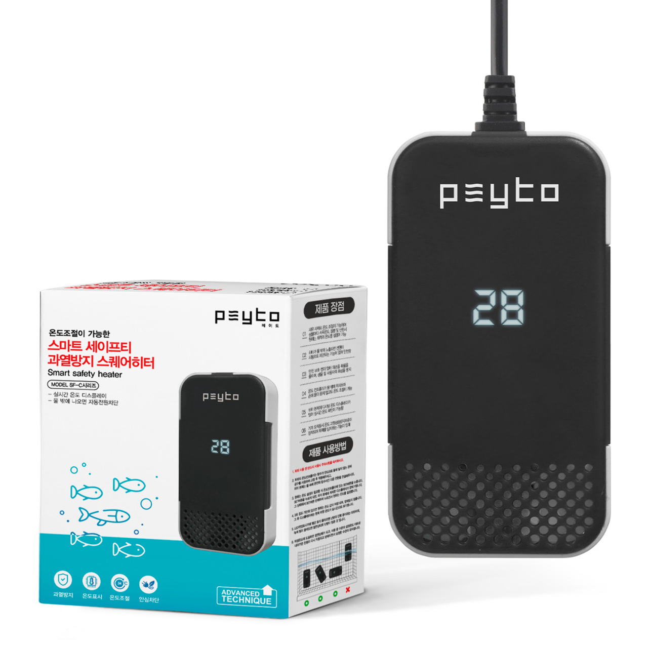 페이토 스마트 세이프티 과열방지 스퀘어 어항히터 100W PK-SF100C, 1개 25,690원