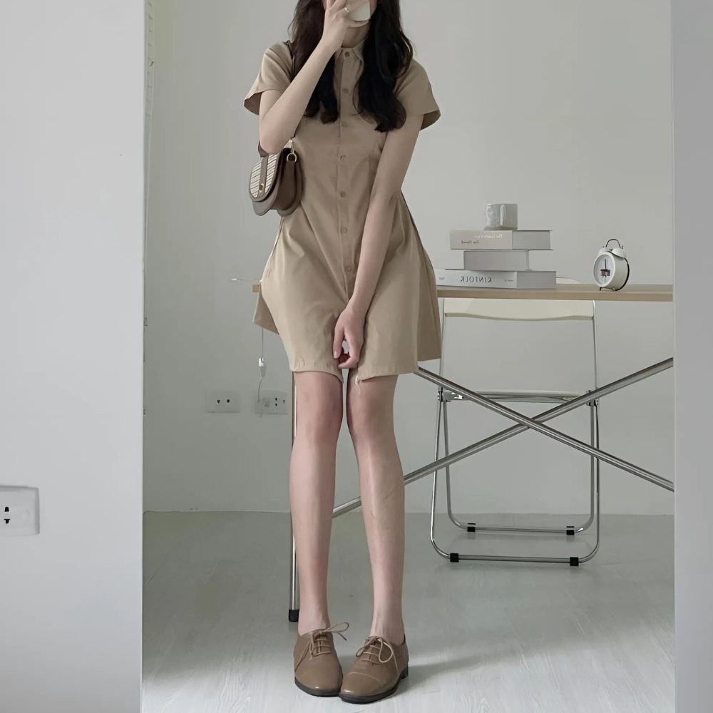 통품스토어 시원한 여성 빅사이즈치마 데일리 기본 셔츠 여름 원피스 11,500원