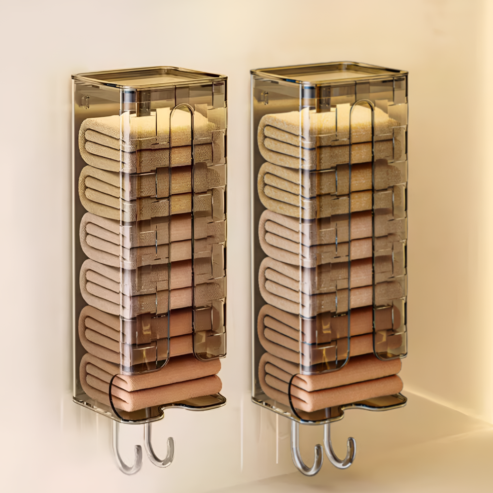 살림이음 수건 보관 고리 홀더 욕실 선반, 블랙투명, 2개 10,270원