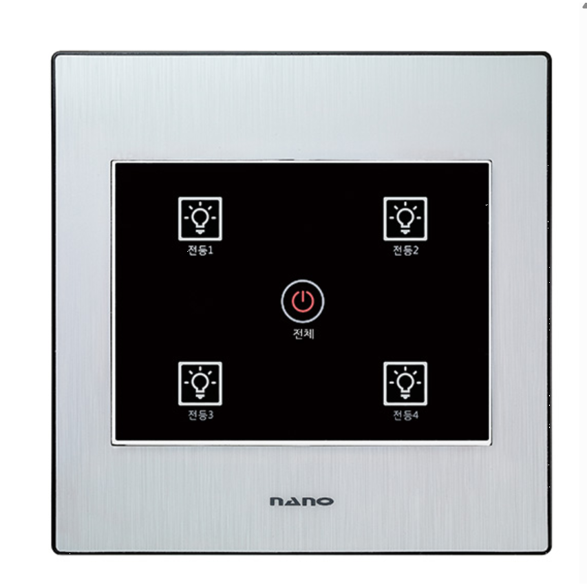 국산 (주) 나노 무선 터치 아트2 스마트 전자식 스위치 4구 화이트(리모컨 별도구매), 현재가 49,900원