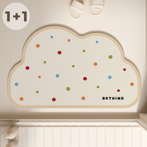 피니시웰 1+1 빨아쓰는 규조토 발매트 물기제거 논슬립 욕실 주방 발매트, 2개, 컬러 도트 구름 29,900원