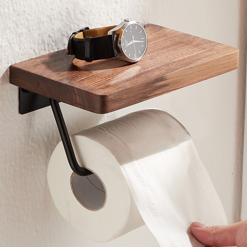 고급 호두나무 화장실 휴지걸이 원목 선반걸이 18,590원