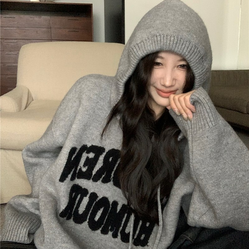 KDNC 여성 후드 니트 티셔츠 봄가을 이너 니트 22,500원