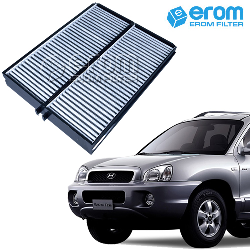 [이롬필터] 1+1 활성탄 자동차 에어컨필터 미세먼지,배기가스 차단 차량용 캐빈필터, 2개, 뉴 싼타페SM (03~05년) 054C 15,600원