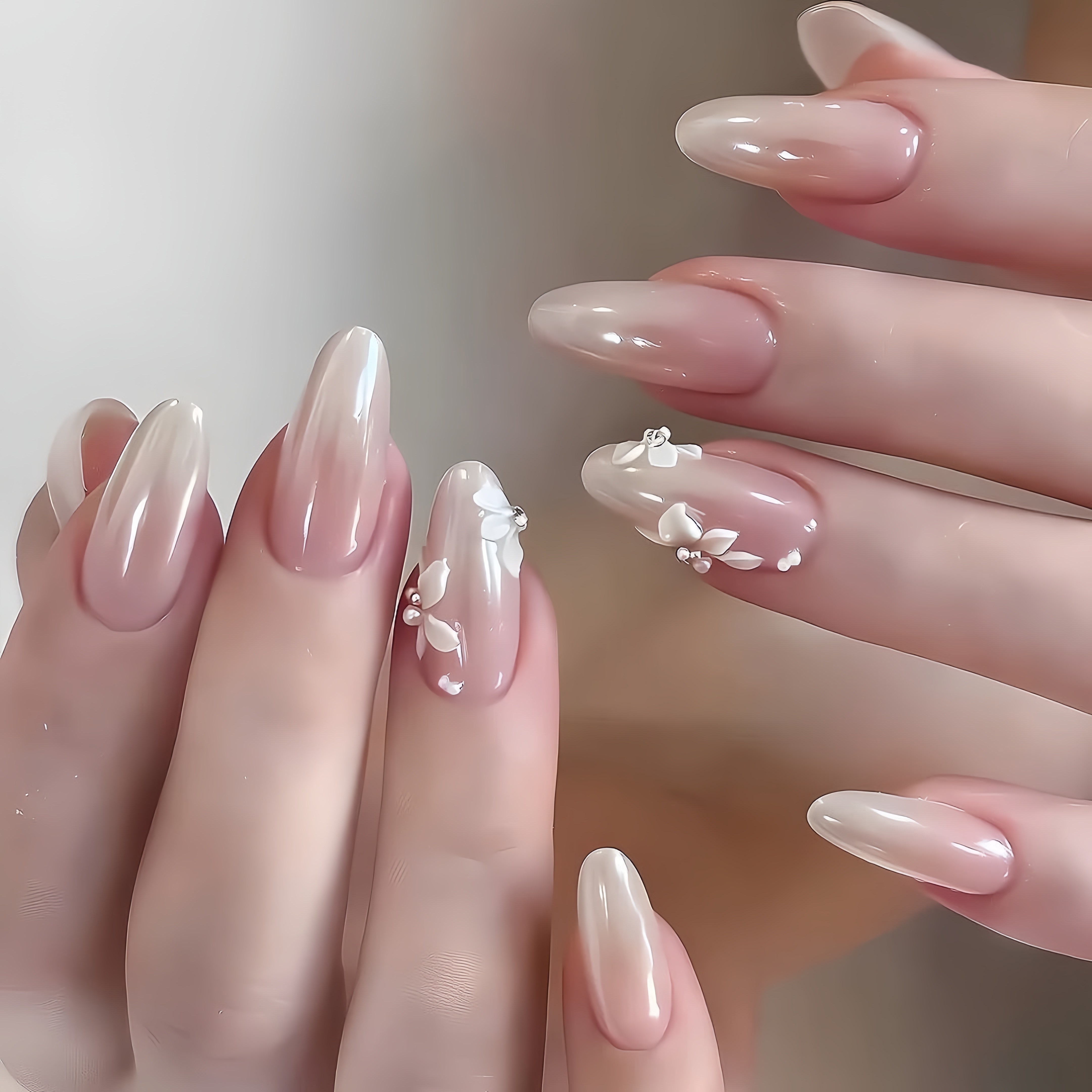 수제 네일 팁 봄 여름 신상 고양이 눈 시리즈 롱숏 네일 아트 일상 통근데이트휴가 필수 아이템, 1개, 달빛 꽃그림자 중타원,S사이즈,10P 16,800원