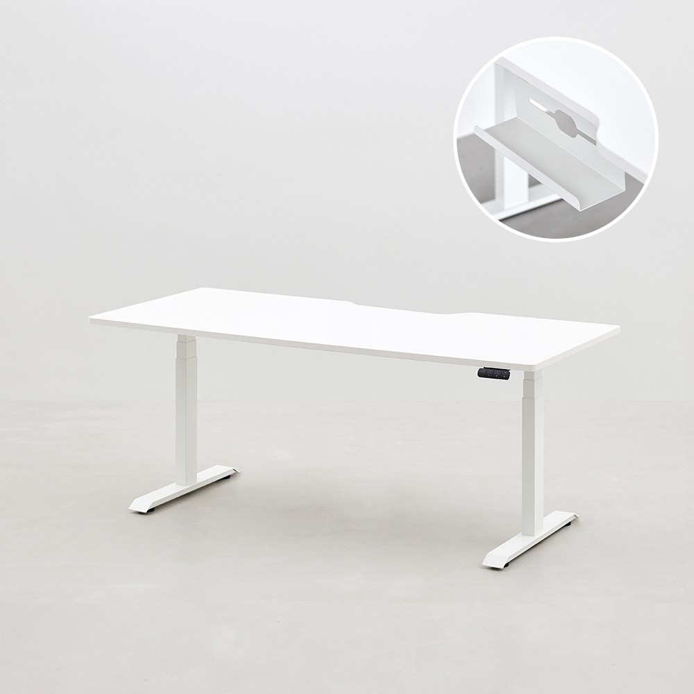 [두닷] 콰트로 모션데스크 멀티탭형 3단 1800x800, 에어화이트(상판)+화이트(프레임) 1,000,000원