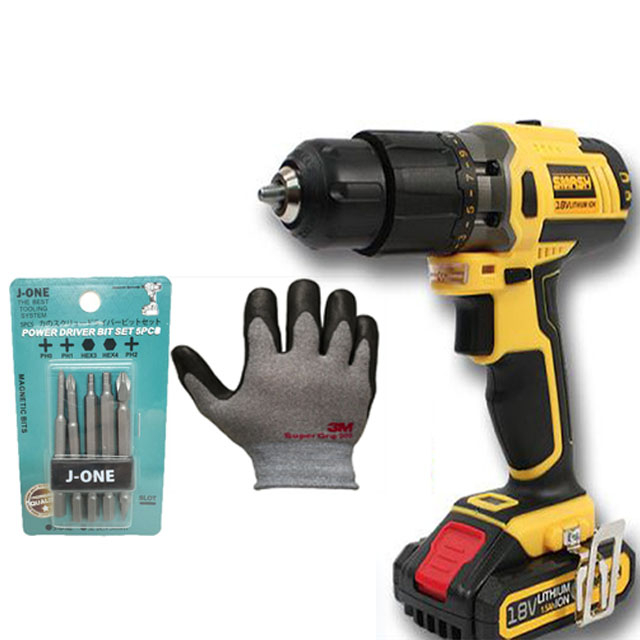스매쉬 18V 리튬이온 충전 전동 드라이버 해머드릴, 1세트 74,240원