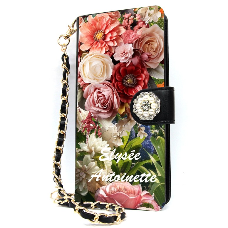 내부지퍼 빽 포켓 유미폰 다이어리 엘리제 앙뚜아네뜨 꽃 DIA 카드지폐수납 내구성 좋은 다이어리 핸드폰 케이스 + 손목 줄 체인 스트랩 19,800원