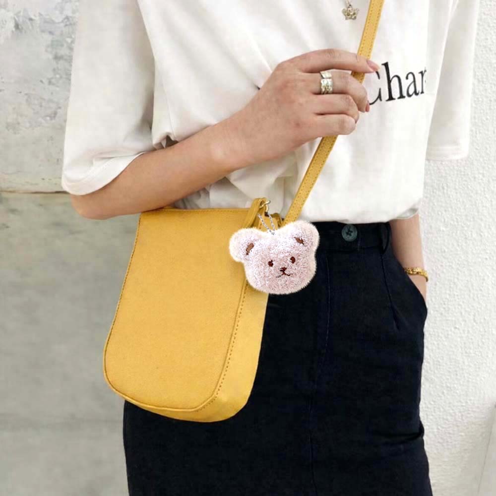 마켓제이영 지퍼형 곰돌이 키링포함 데일리 미니 크로스백 18,000원