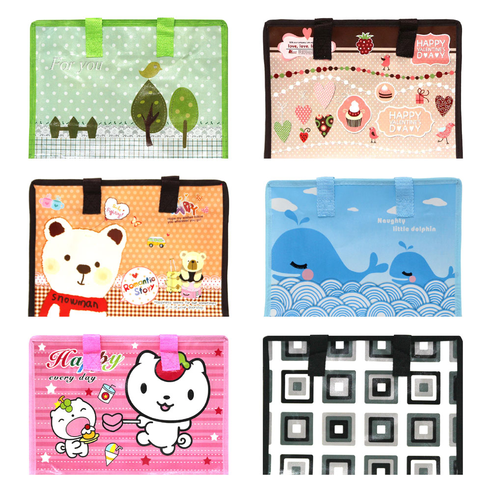 (29x20cm) 미니 타포린백 방수 도시락 가방 산책 마실 목욕 가방 튼튼한 소형 보조 가방, 10_클로버, 1개 2,000원