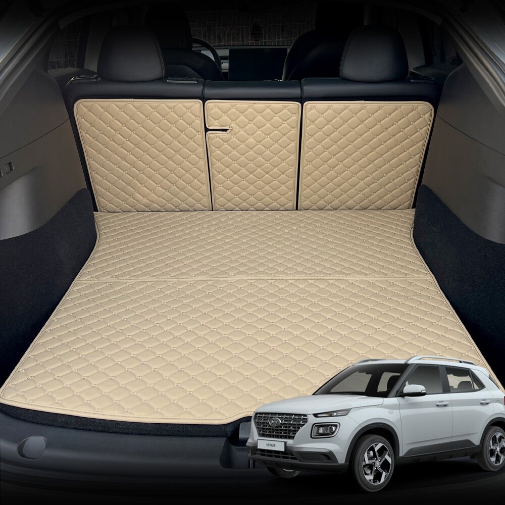 베뉴 전용 컨셉토 가죽 퀼팅 등커버 트렁크매트 세트, 베이지 51,150원