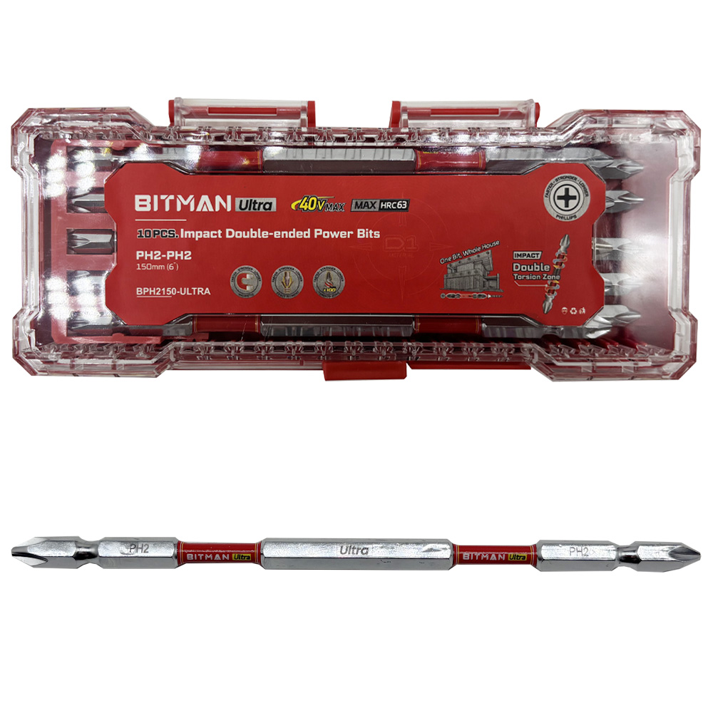 비트맨 울트라 토션 비트 낱개 1개PH2 임팩 자석 비트날 양날 드라이버, 1개 2,750원