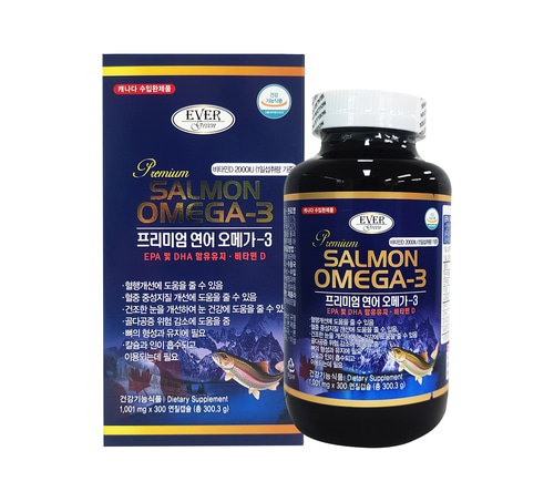 캐나다 직수입 프리미엄 연어오일 오메가3 300캡슐 5개월분, 300정, 5개 102,000원
