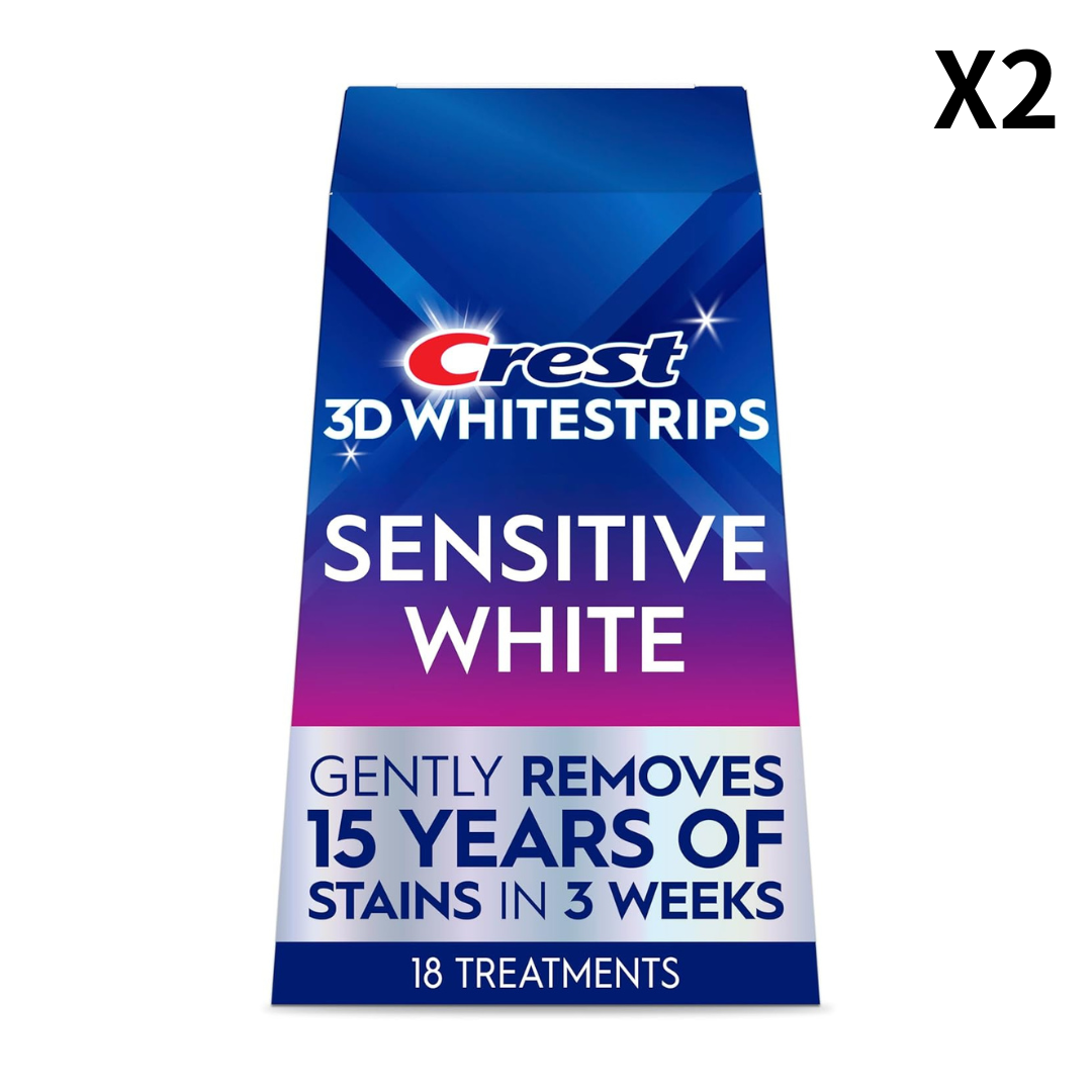 [미국발송] 크레스트 3D 화이트스트립 센서티브 화이트 18회분 36매 민감치아 저자극 치아미백 패치 셀프 화이트닝 키트 2개세트 189,000원