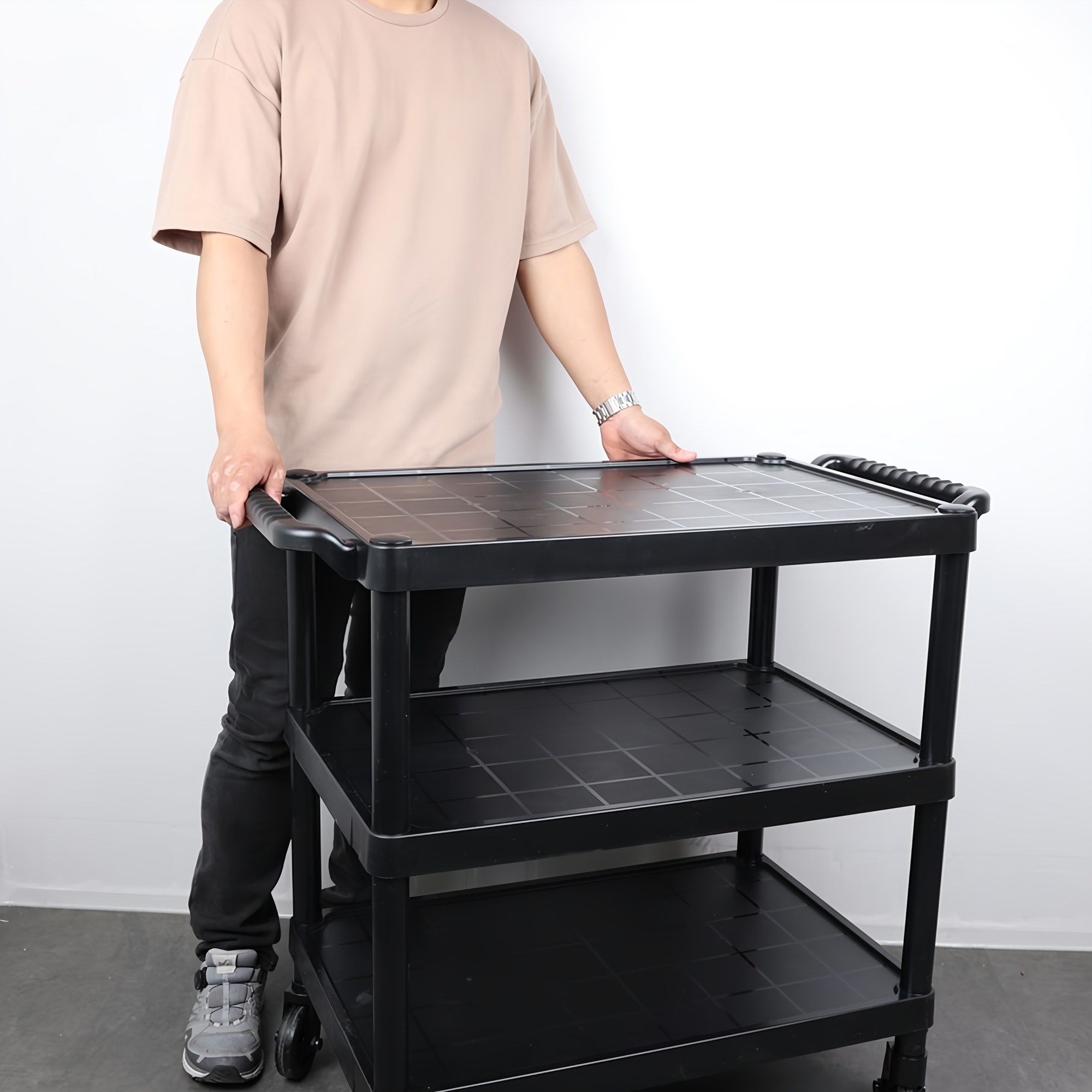 블랙 카트 왜건 트롤리 식당 카트 주방 업소용, 1개, SK서빙카트 중 블랙 46,020원