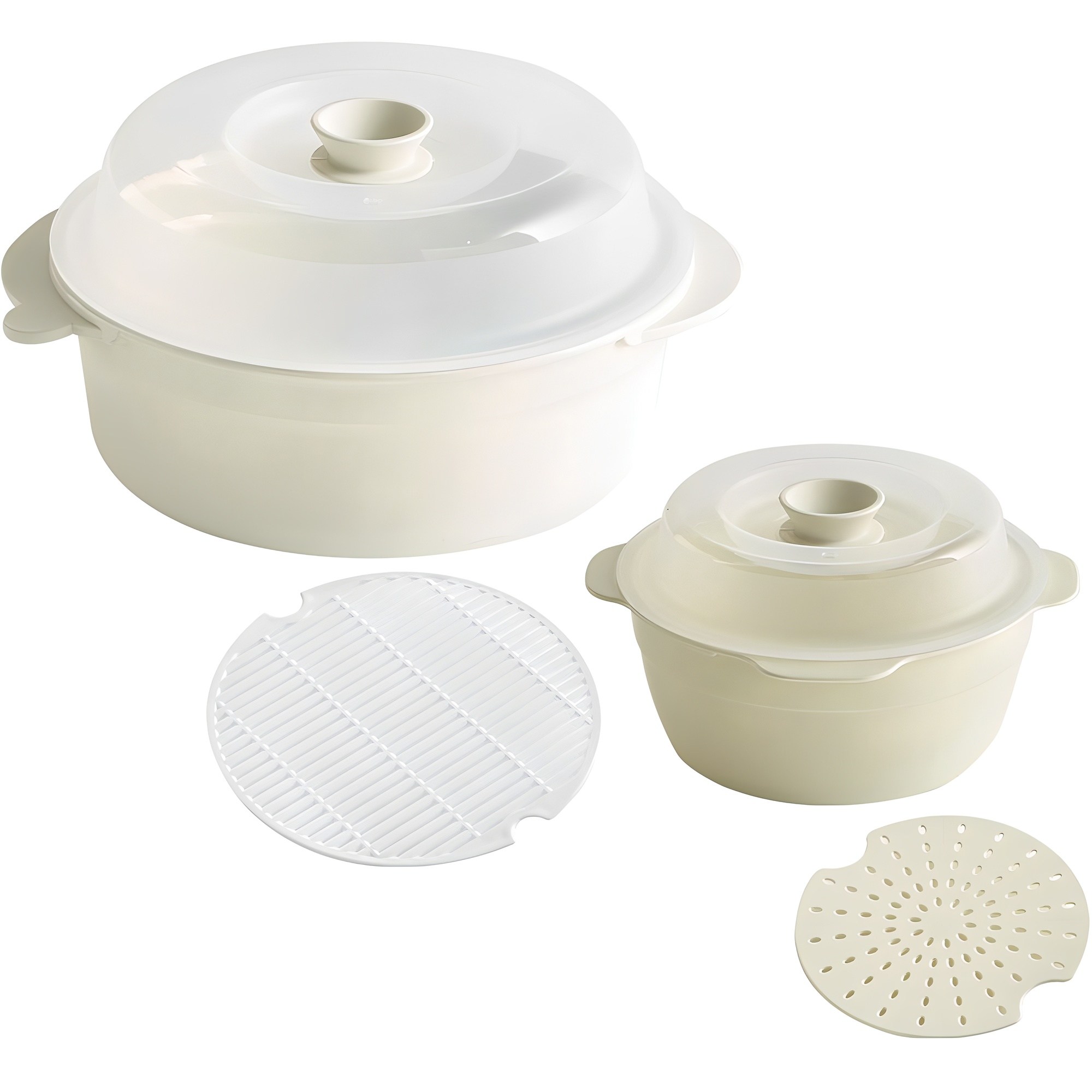 이지앤프리 스팀쿡 찜기 전자레인지 용기 대 1.2L + 소 650ml 세트, 화이트, 1세트 7,640원