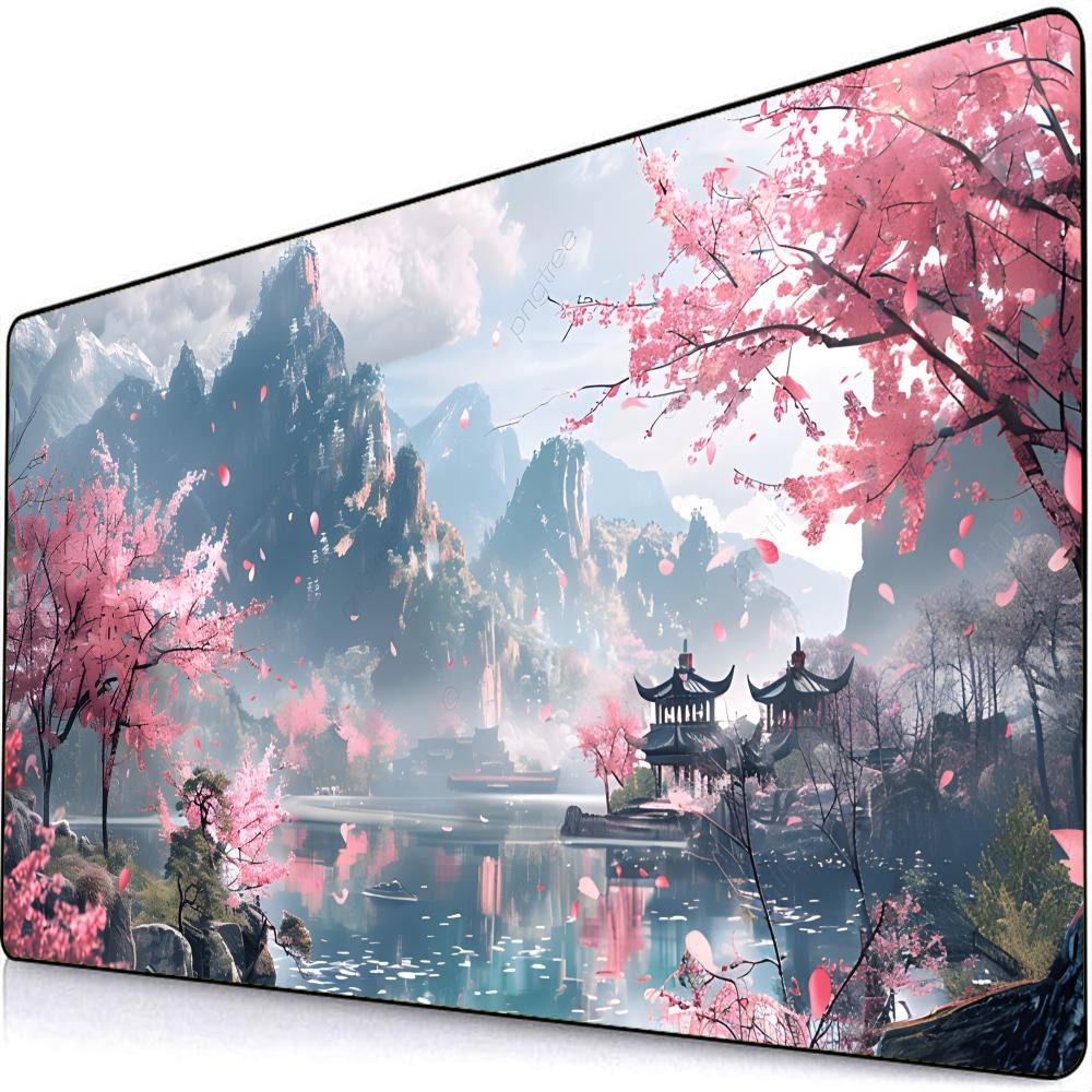 벚꽃 풍경 XXL 대형 마우스패드 900x400x3mm 고해상도 인쇄 미끄럼 방지, 1개, 벚나무.2 19,800원