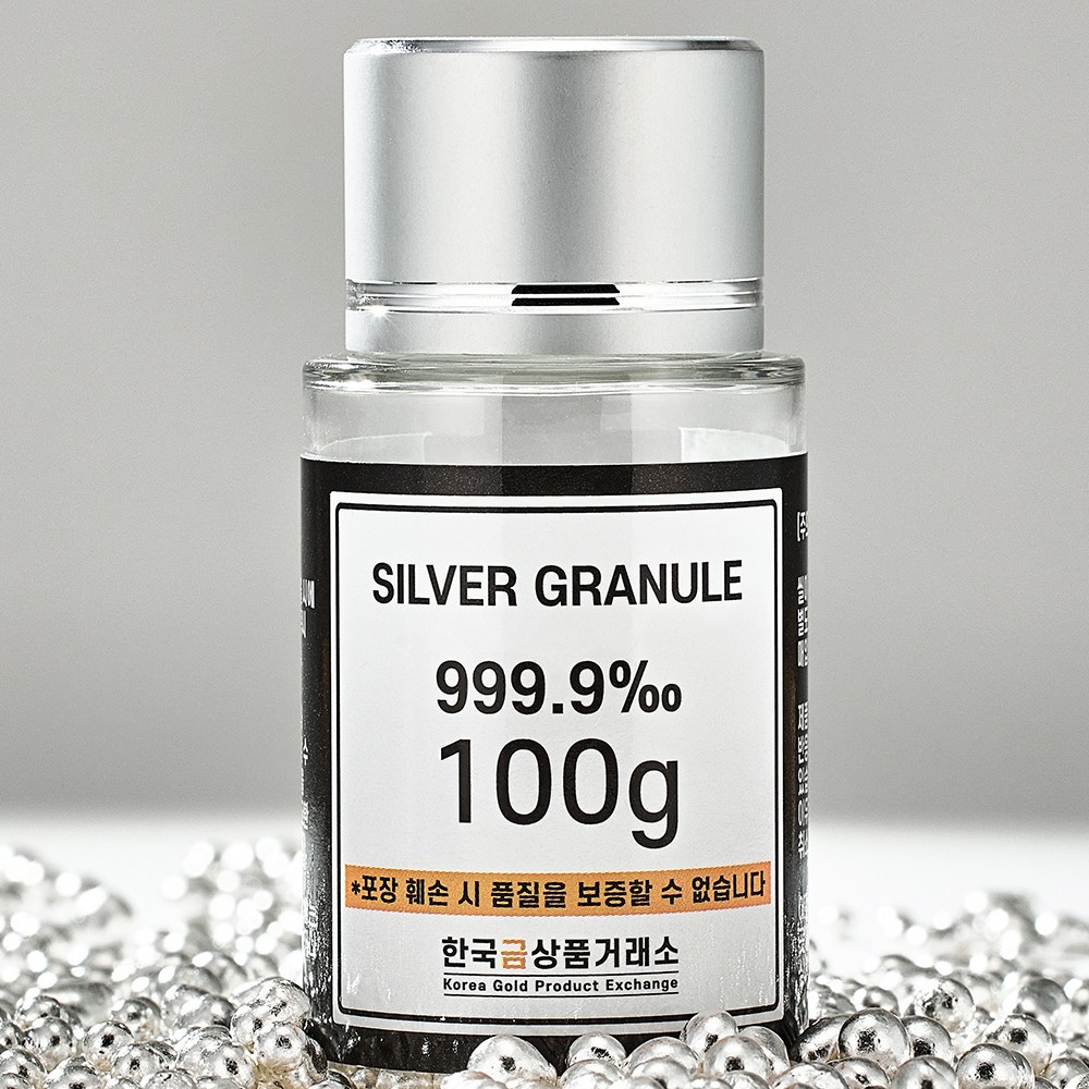 [한국금상품거래소]  실버 포나인 999.9 은 Silver 그래뉼 은테크 은시세 투자용 실버바 원재료 순은 100g 실물보유 빠른 도착 471,000원