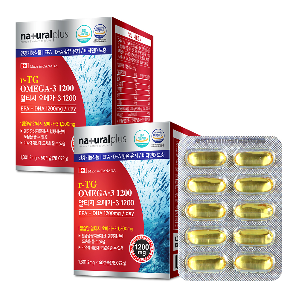 내츄럴플러스 알티지 오메가3, 60정, 2개 34,800원