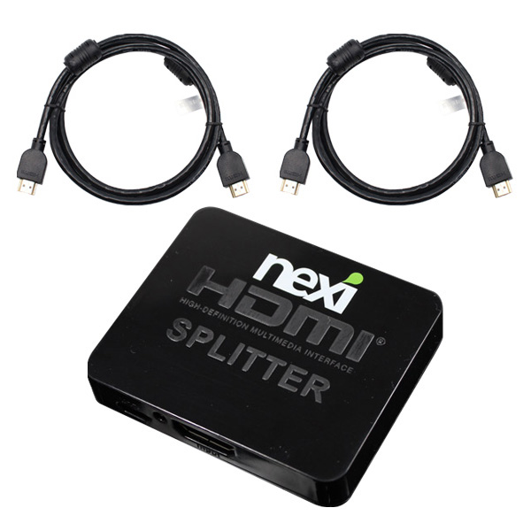 넥시 4K 1:2 HDMI 분배기 2포트 + v2.0 케이블 0.6m + 1m, 분배기(NX261), 케이블(NX-HD20006-SOHOT, NX-HD20010-SOHOT), 1개 12,500원