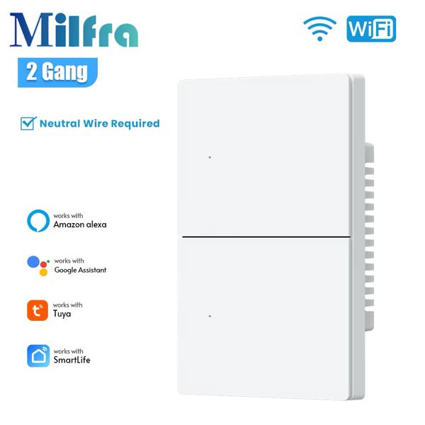 밀프라 지그비 와이파이 라이트 스위치 12346 갱 스마트 스위치 음성 제어 알렉사 구글 홈 투야 제어 중성선 필요 28,720원