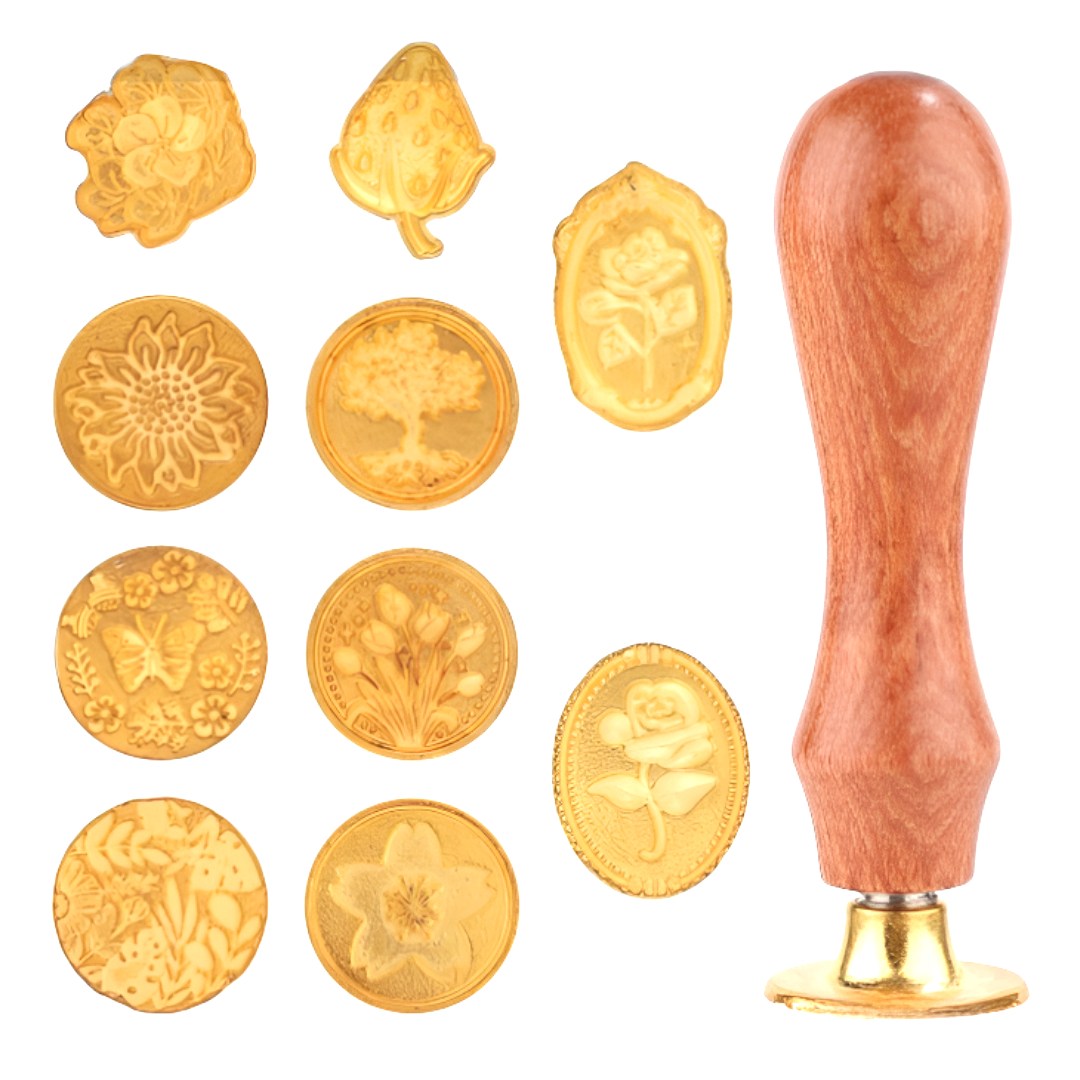 실링왁스 인장 씰링 헤드 스탬프 10종 손잡이 세트 씰 도장 11,880원
