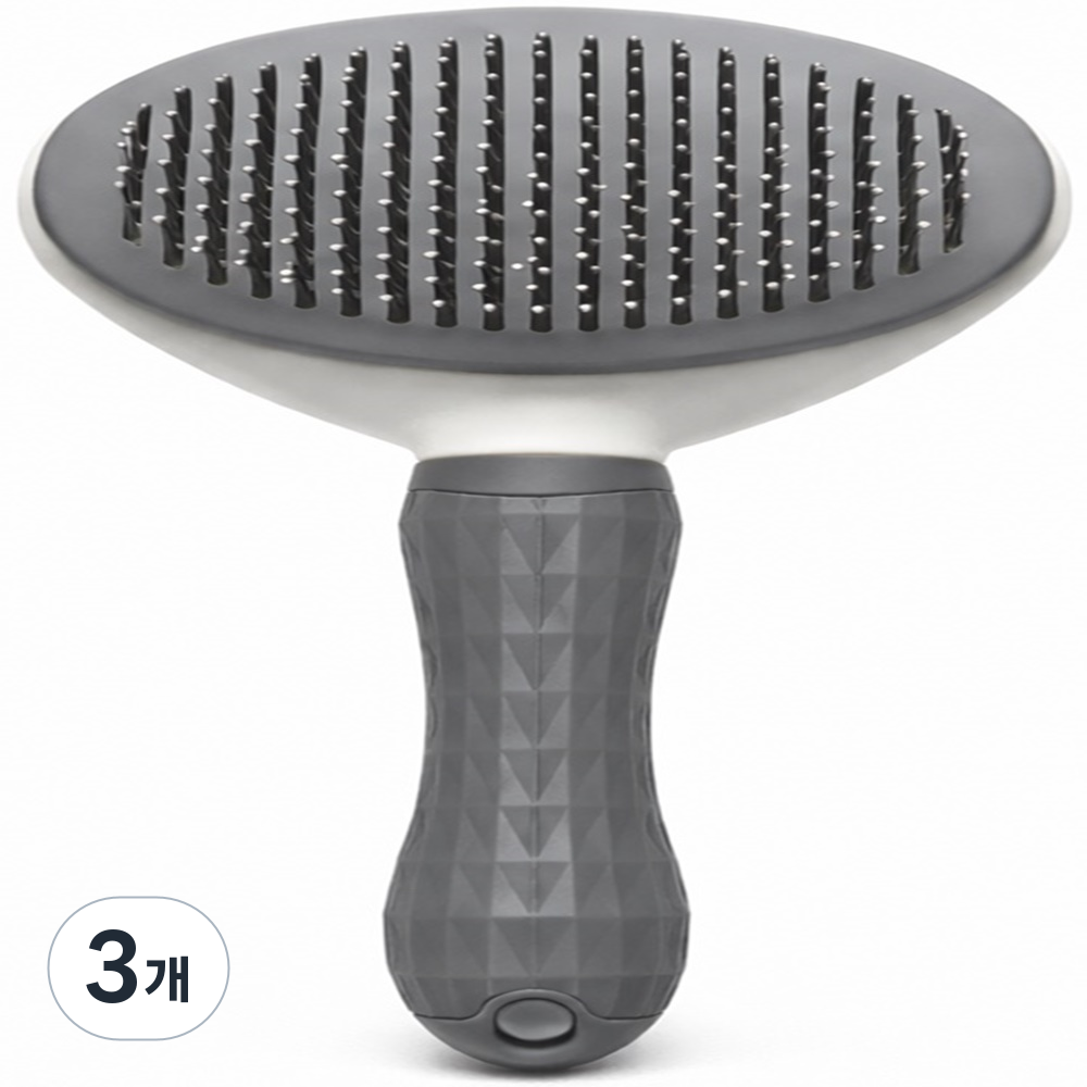 이보다 원터치 애견브러쉬 안아픈 강아지빗 말티푸 비숑 강아지 고양이 겸용, 3개, 그레이 19,000원