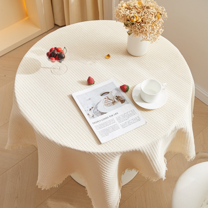 GUNU 감성 홈카페 패브릭 테이블보, 아이보리, 1개, 90 x 90 cm 7,570원