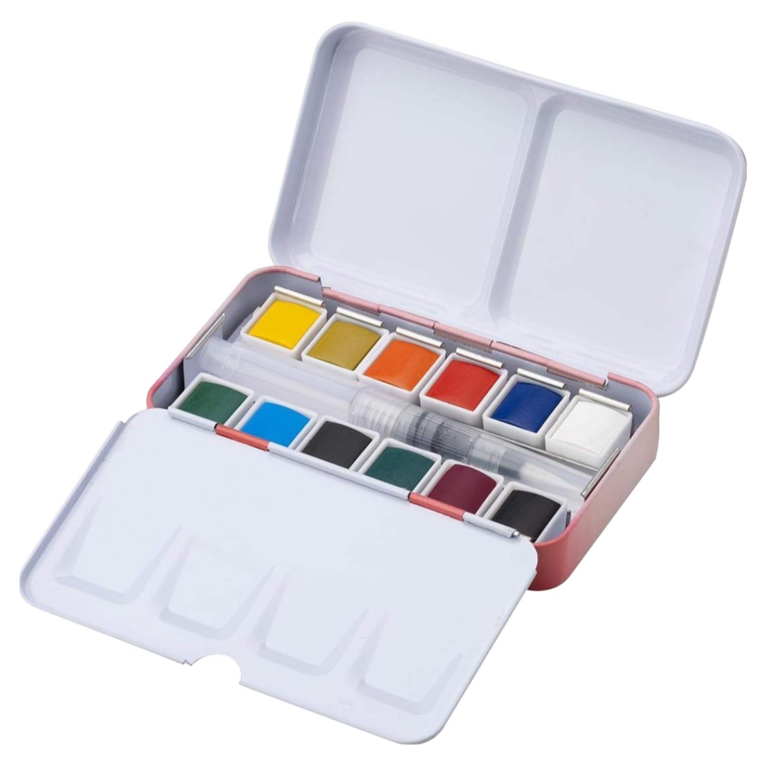 시나아트 수채 고체물감 12색 트레블 틴케이스 + 워터브러쉬 세트, 12색 12,630원