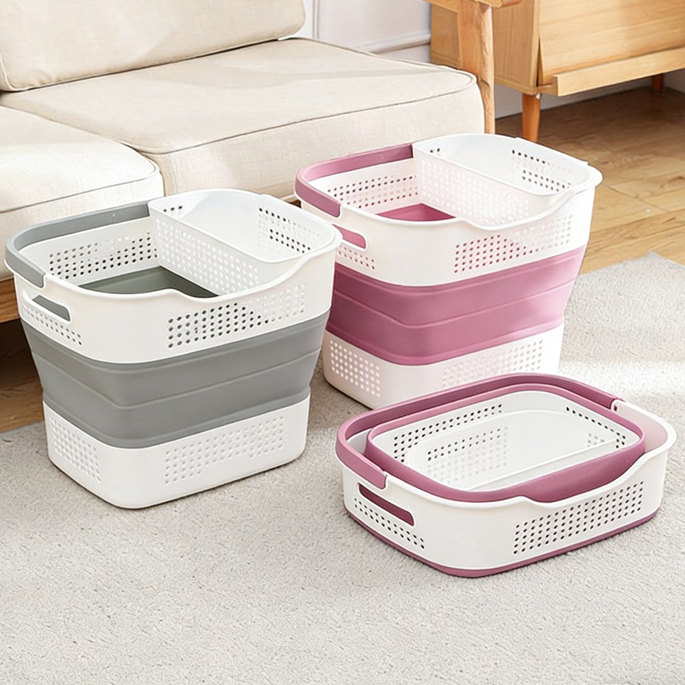 NUTRIVIO 세탁바구니 옷 수납 정리 대용량 멀티 접이식 빨래바구니 15,500원