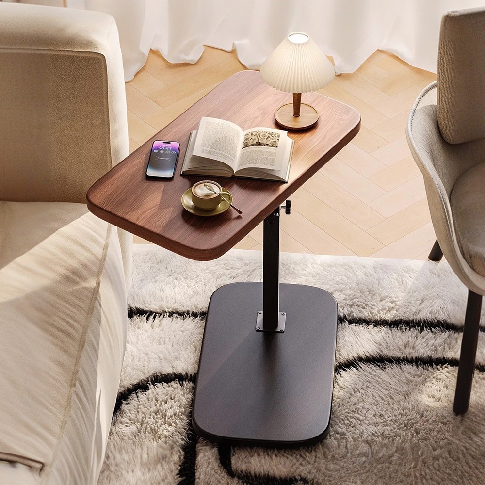 라온프리 쇼파 높이조절 사이드 테이블, 월넛, 현재가 16,000원