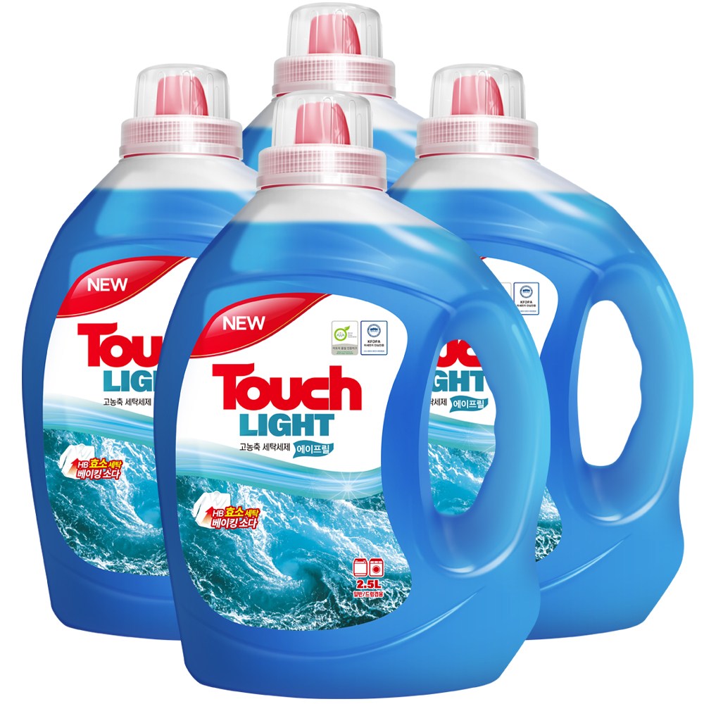 터치 라이트 고농축 실내건조 세탁세제 에이프릴, 4개, 2.5L 17,860원