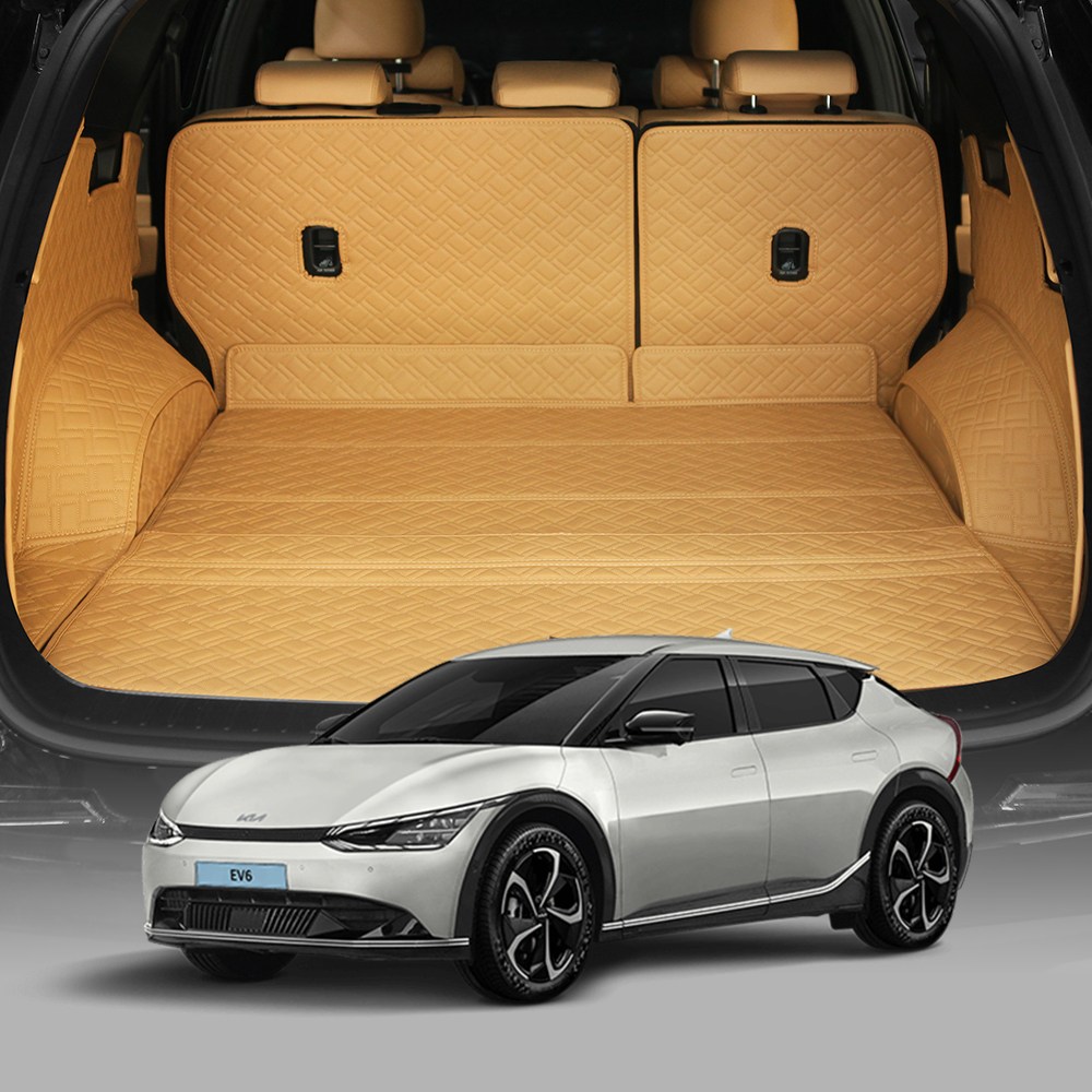 (증정 이벤트)디테일링 우븐블럭 트렁크매트 기아 EV6, 새들브라운 x 아이보리, EV6 GT line 139,000원