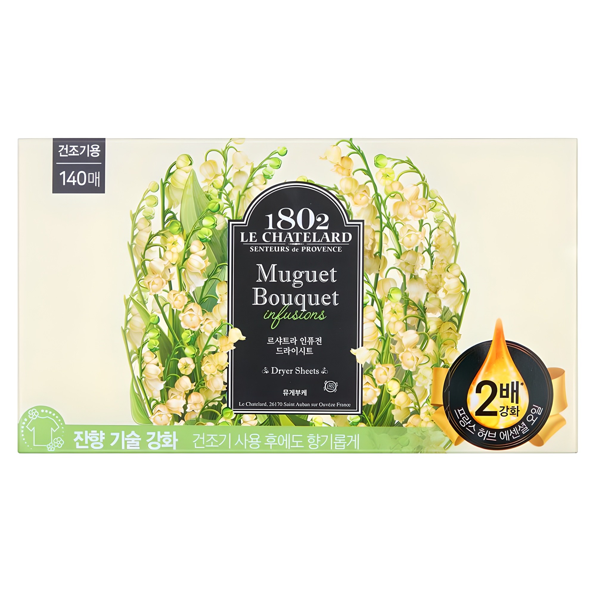 르샤트라1802 인퓨전 드라이시트 섬유유연제 뮤게부케 본품, 140개입, 1개 13,400원