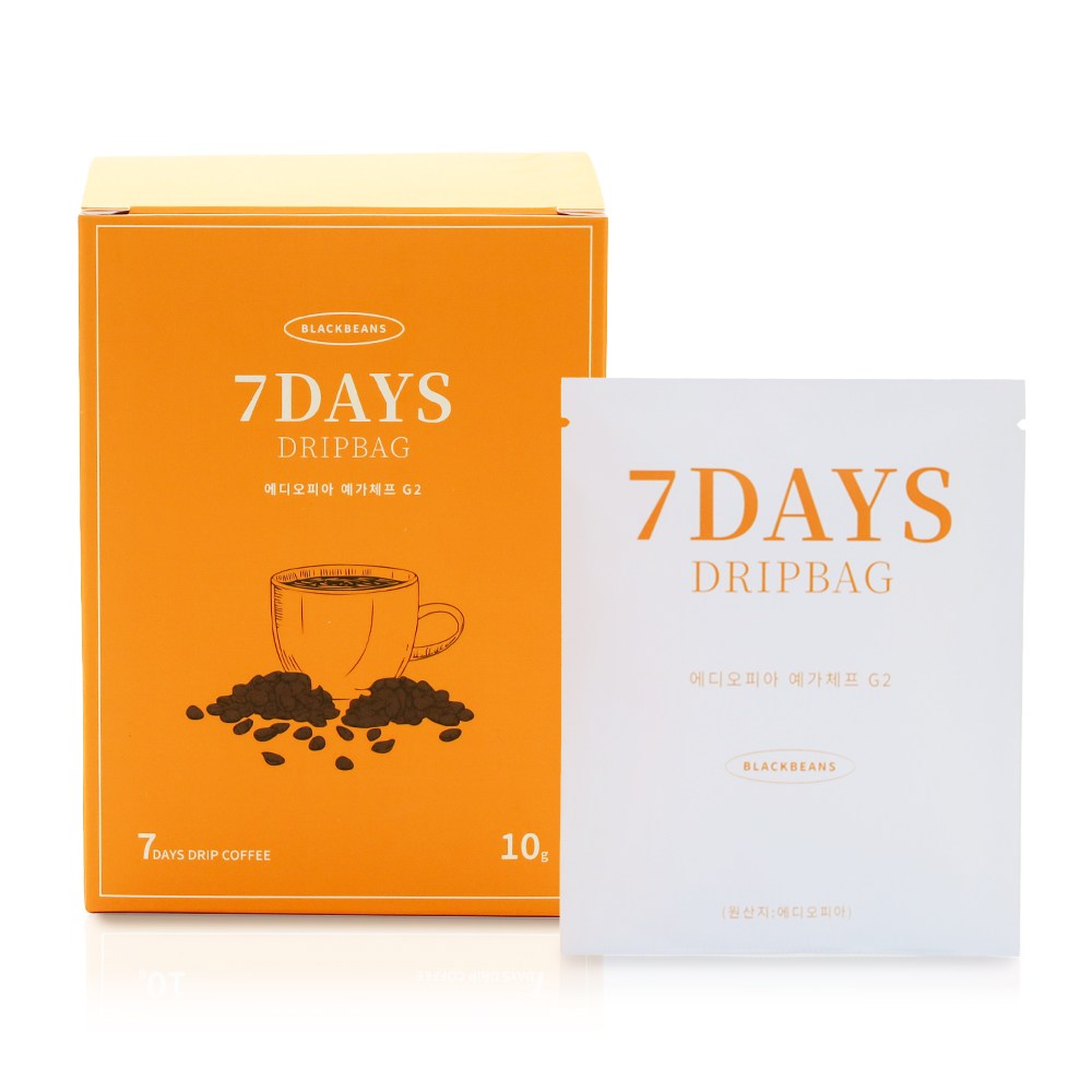 블랙빈스 드립백 커피 에디오피아 예가체프 G, 1개, 7개입, 10g 8,420원