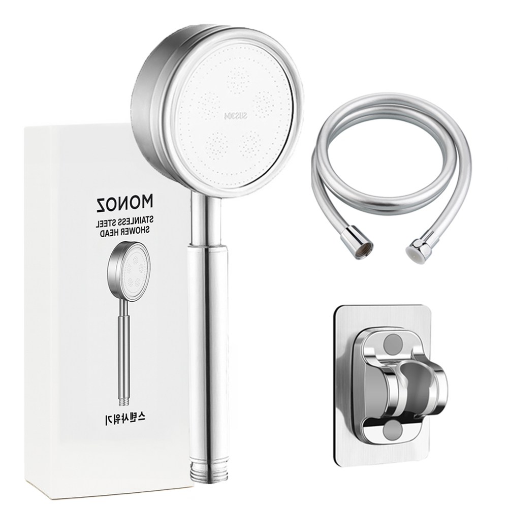 모브드 수압상승 스텐 샤워기헤드 + 2m 호스 거치대 세트, 실버, 1개 17,900원