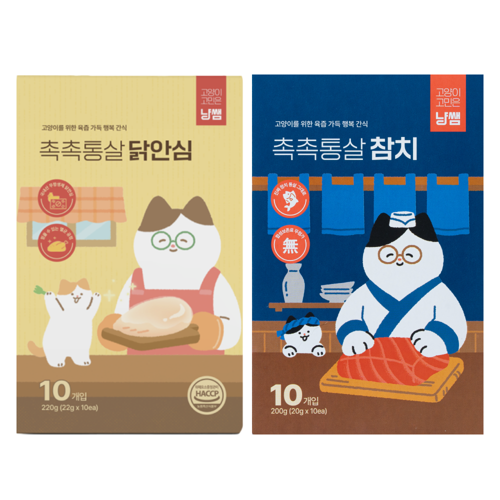 냥쌤 촉촉통살 닭안심 22g x 10팩 + 참치 20g x 10팩 세트, 1 31,900원
