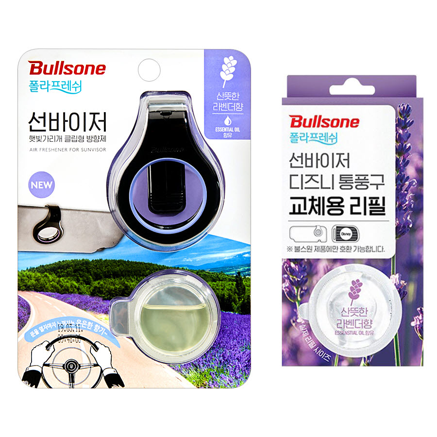 토탈하우스 라벤더 (세트상품) 불스원 폴라프레쉬 선바이저 햇빛가리개 클립형 방향제 + 교체용 리필 14,800원