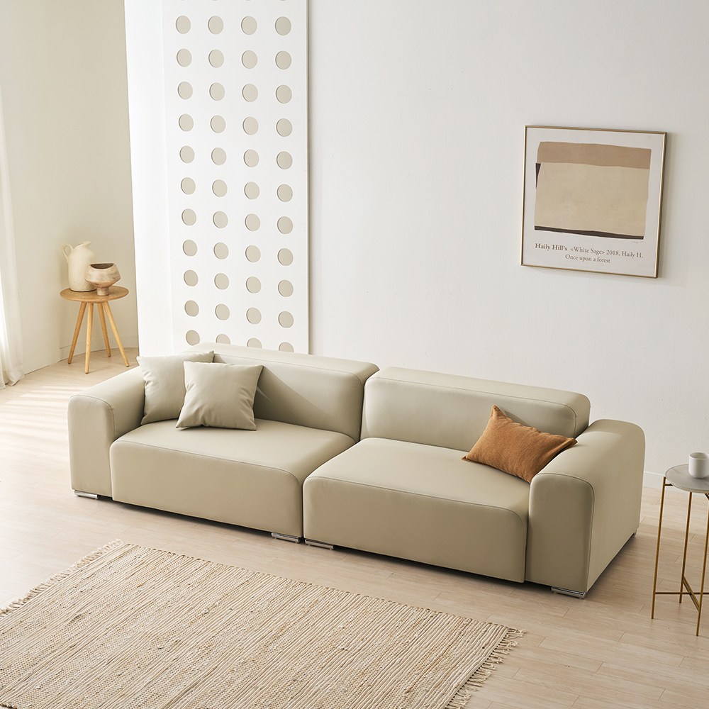 쏘즈 SSOZ 베니 4인용 가죽 소파, 4인용_아이보리 448,000원