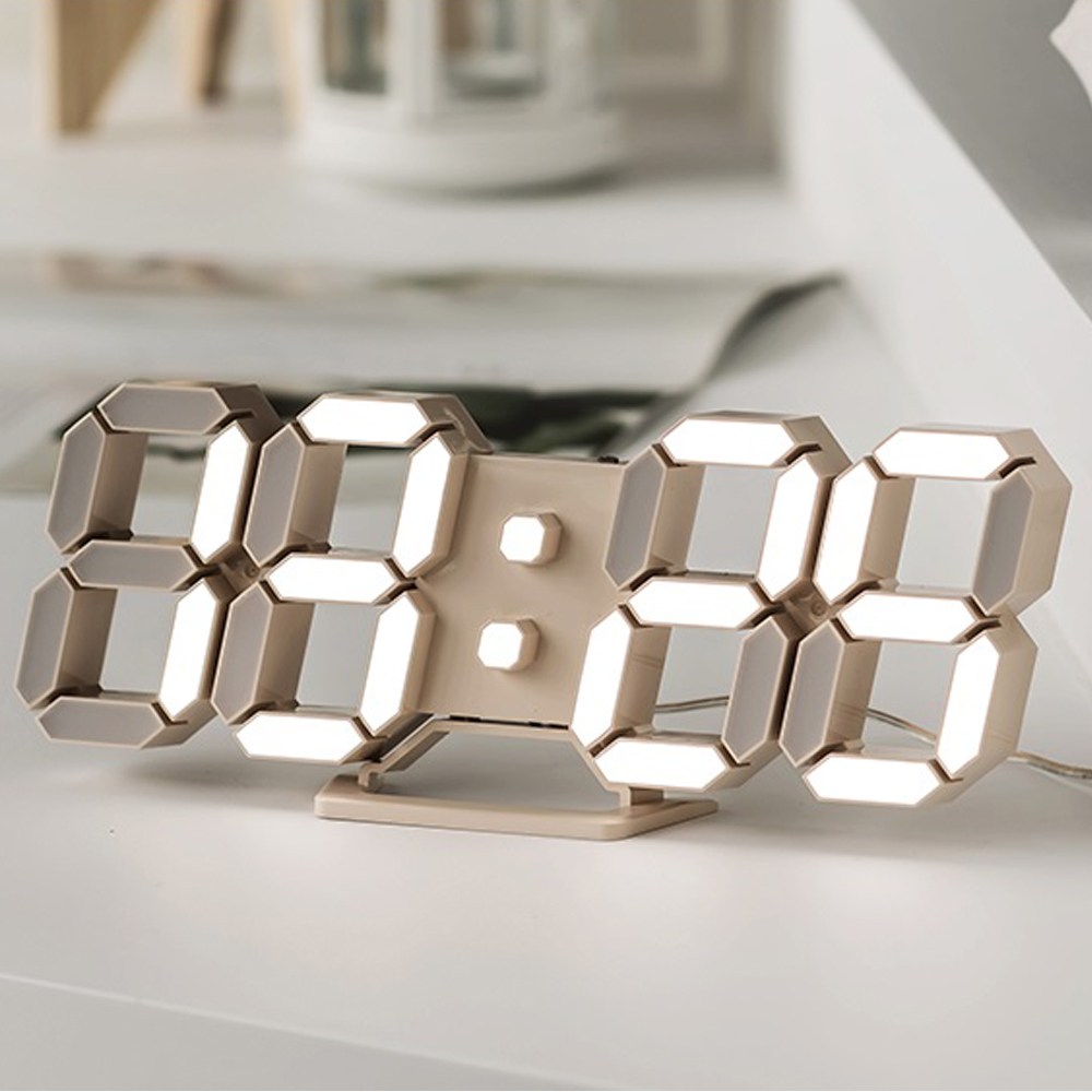 플라이토 3D LED 인테리어 탁상 벽시계 시즌4 LG전구 25cm, 크림 59,800원