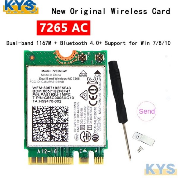 세미 미니 PCI-E 와이파이 카드 MC-AC7265 무선 블루투스 4.2 인텔 7265 802.11ac 2.4G 5Ghz 노트북용 7260 7260HMW 1200Mbps 24,900원