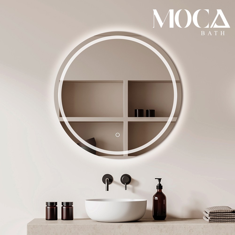 모카바스 화장대거울 욕실 인테리어 선반 간접 루미나 원형 LED 직접 간접 조명 거울 229,000원