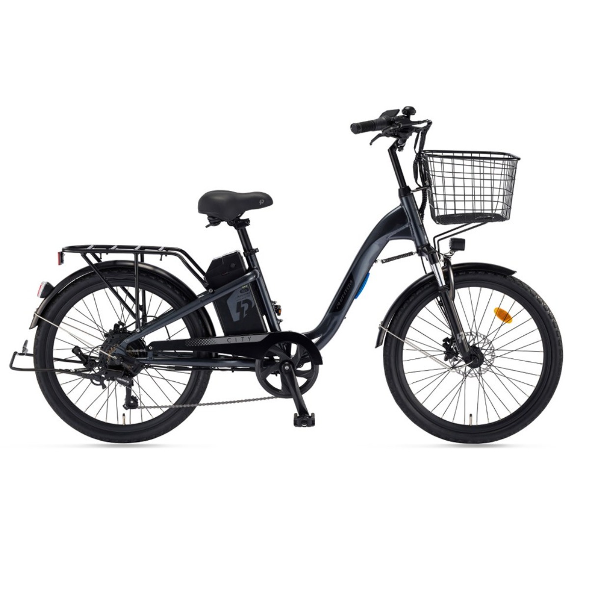 삼천리 2026 24 팬텀 시티 전기자전거 파스 스로틀겸용 시티형 바구니 자전거, 펄 차콜, 알루미늄 1,799,000원