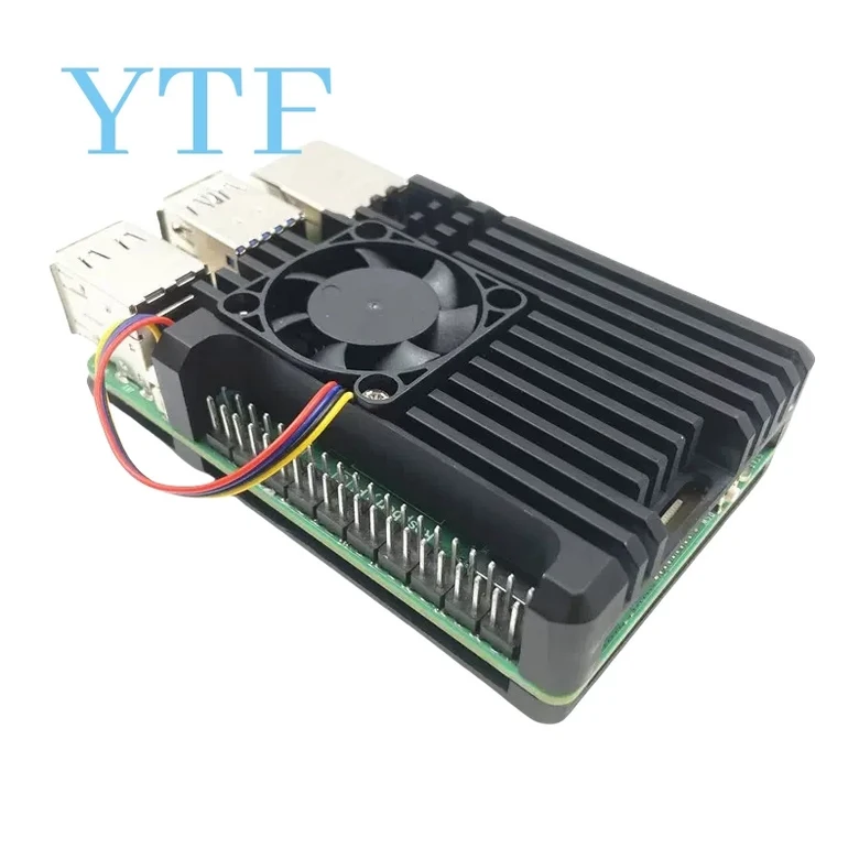 RASPBERRY PI 5 용 알루미늄 케이스 금속 쉘 냉각 선풍기 실리콘 방열판 액티브  라디에이터 쿨러 13,700원