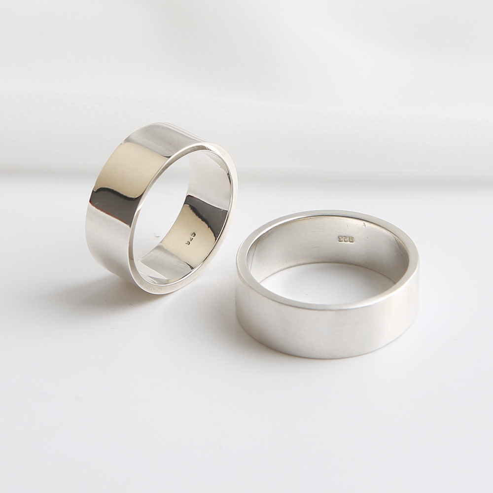고급 순은 실버 민자 평반지 6.5mm 무광 유광 남자 여자 커플 은반지 95,800원