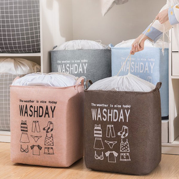 Pyunri  4개 패브릭 세탁 빨래바구니 빨래통 옷보관함 이불보관함 26,880원