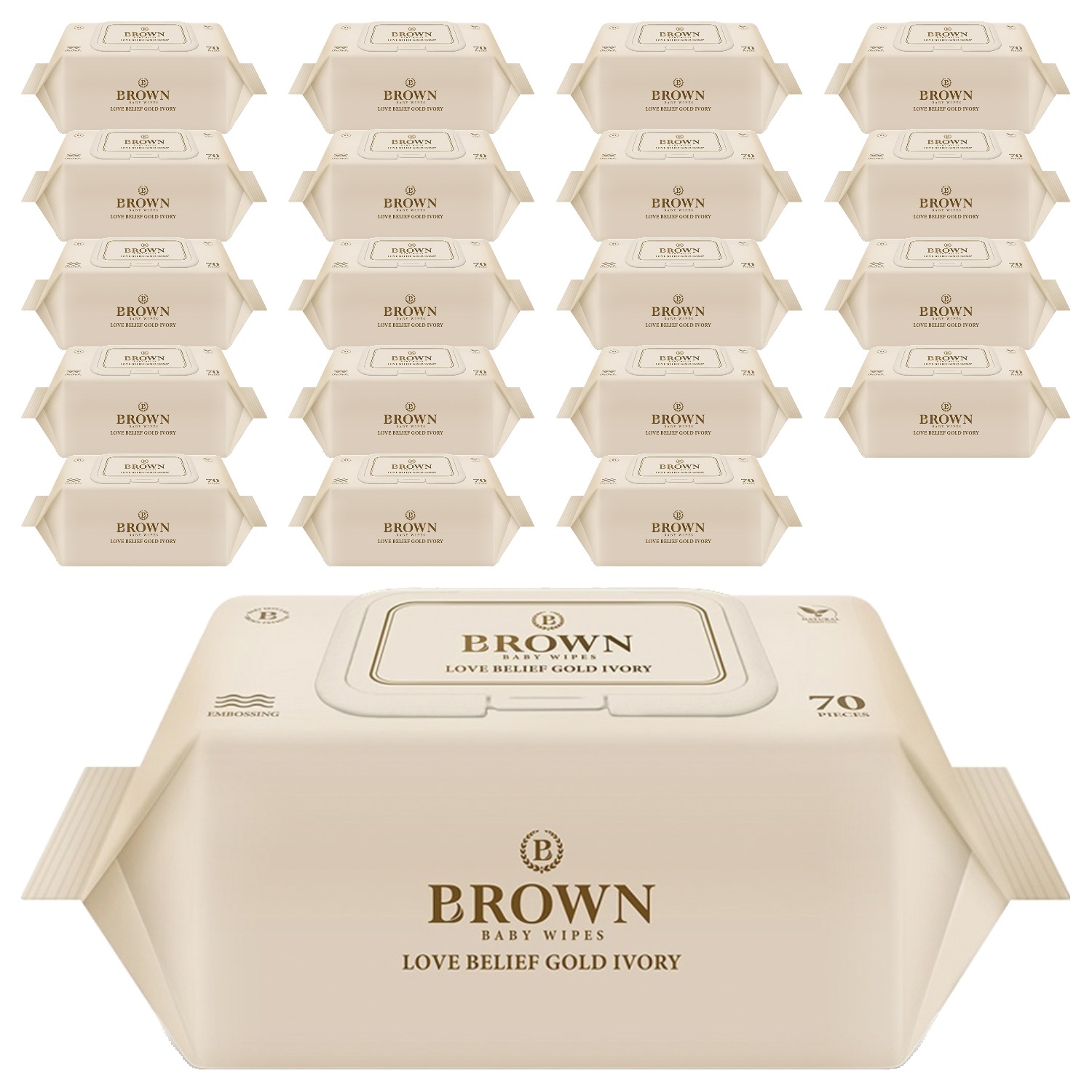 브라운 러브 빌리프 골드 아이보리 아기물티슈 캡형 37,800원