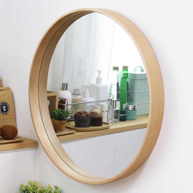530 자작나무 원목 원형거울 47,800원