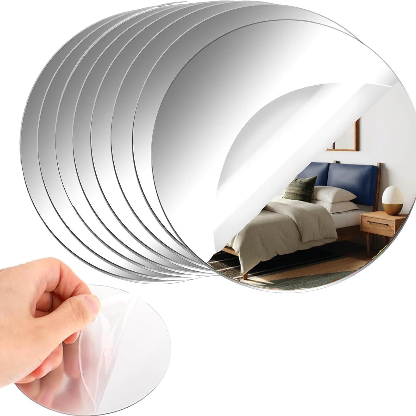 (2mm) DIY 아크릴 원형 거울 스티커 , 부착형 전신 거울 17,800원