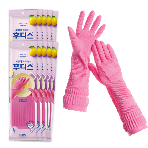 오런 후디스 고무장갑, 핑크, 대(L), 10개 18,600원